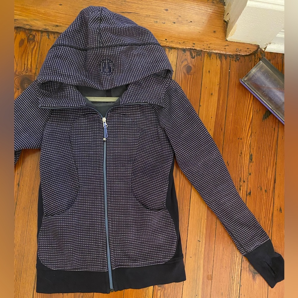 Lululemon hooded Navy jacket. Size 4.